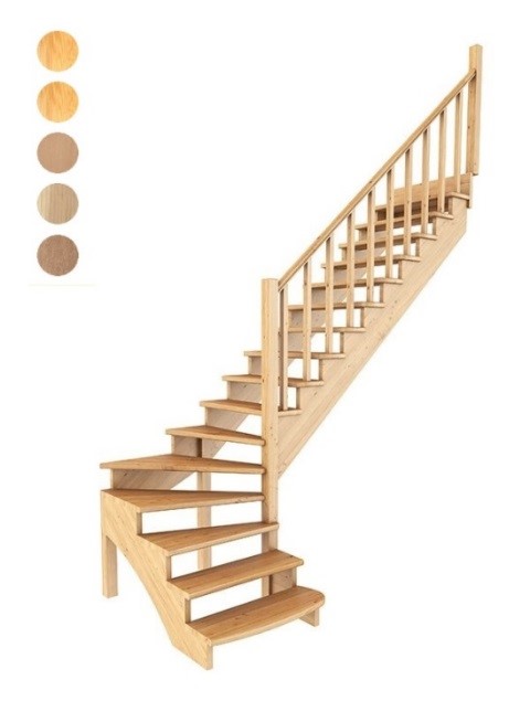 Изготовление Г-образных лестниц с забежными ступенями